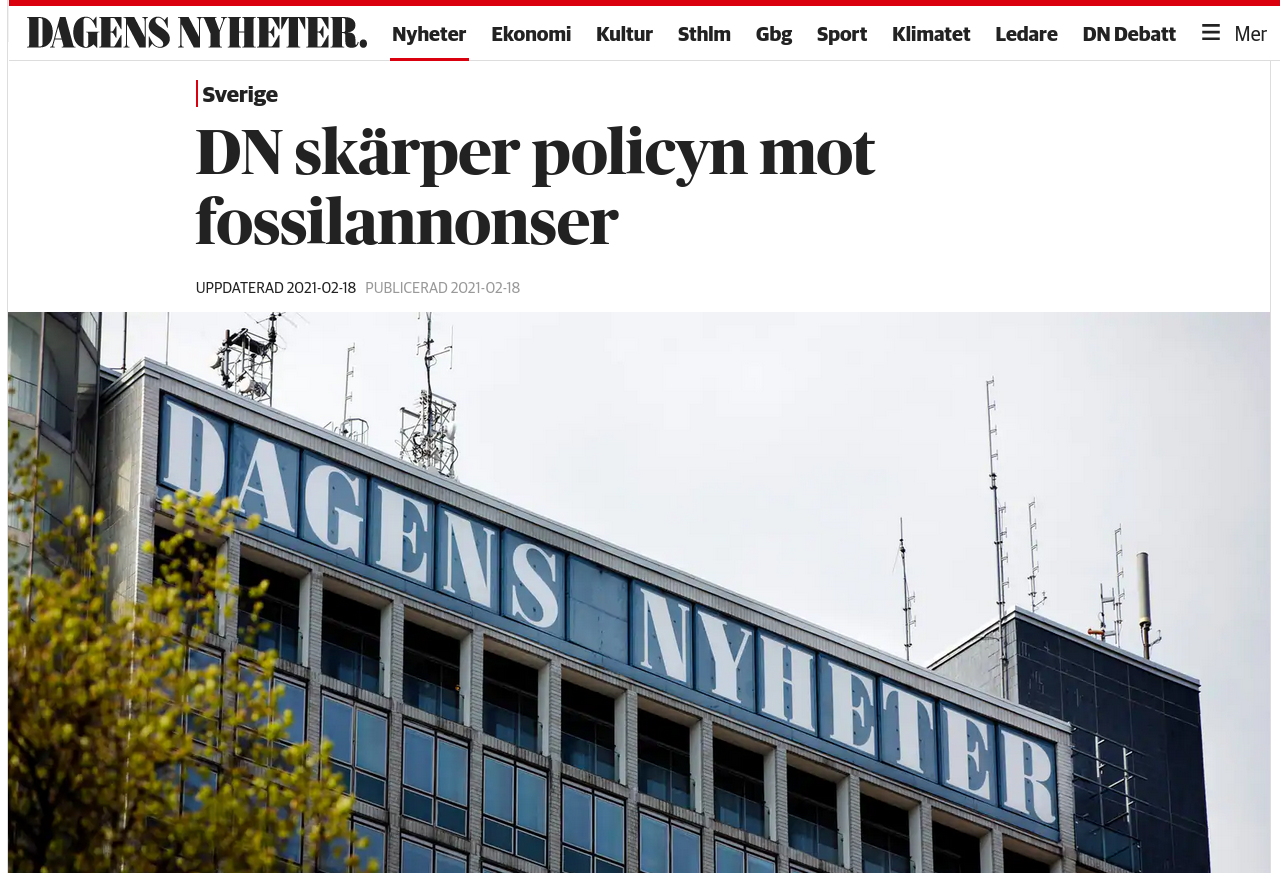 Dagens Nyheter scherpt beleid aan voor fossiele reclame