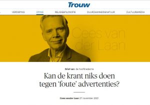 Cees van der Laan column 'Kan de krant niks doen tegen 'foute' advertenties?'